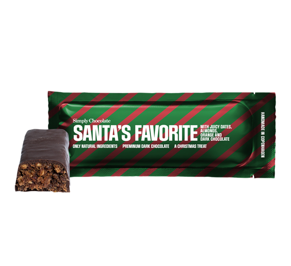 Sjokoladebar 40g Santa's Favorite fra Simply Chocolate