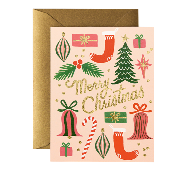 Julekort Deck the Halls fra Rifle Paper Co.