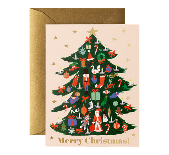 Julekort Trimmed Tree fra Rifle Paper Co.