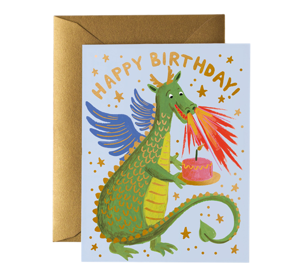 Kort Birthday Dragon fra Rifle Paper Co.