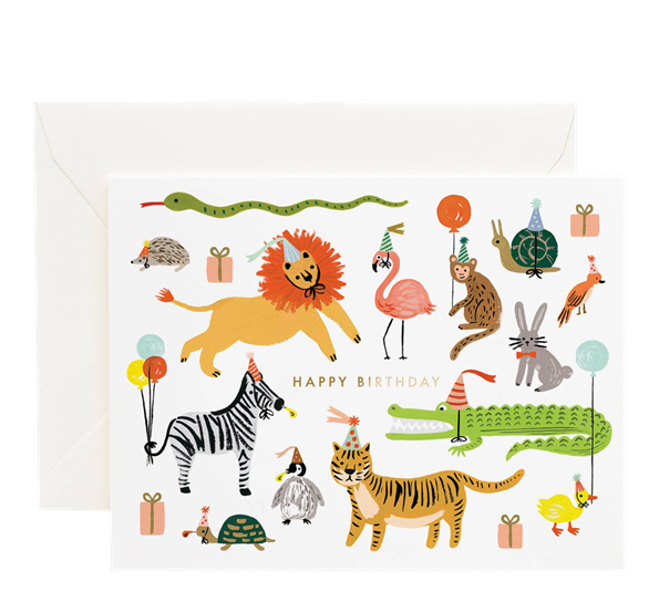 Kort Party Animals fra Rifle Paper Co.