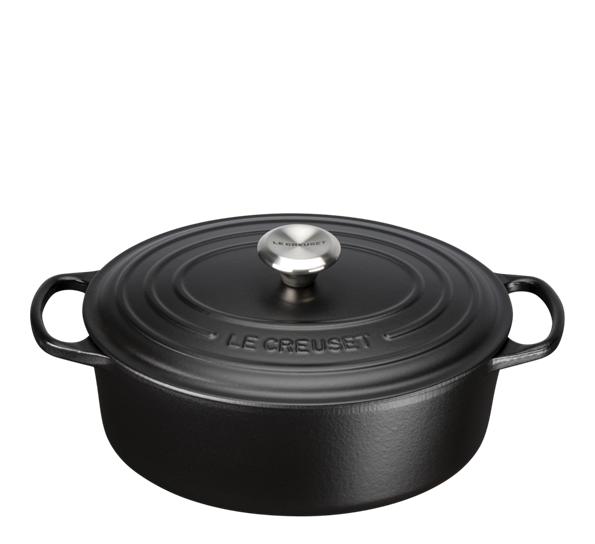 Jerngryte oval 4,1l 27cm matt sort fra Le Creuset