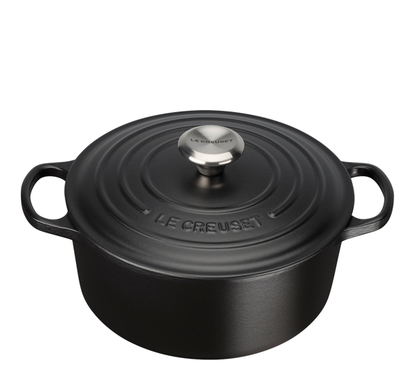 Jerngryte rund 3,3l 22cm matt sort fra Le Creuset
