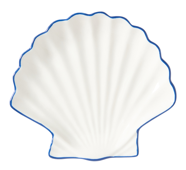 Shell fat 16x17 cm hvit blå Lexington