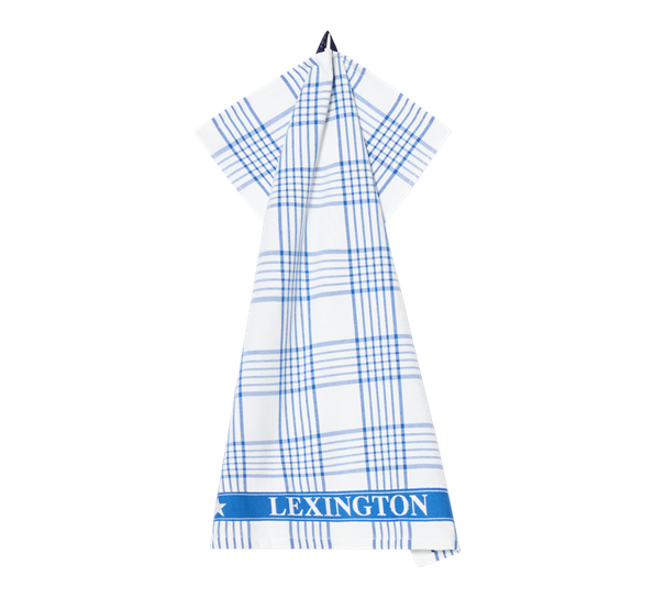 Terry kjøkkenhåndkle checked 50x70 cm hvit og blå Lexington