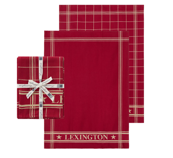 <p>Lexington kjøkkenhåndkle 2-pk 50x70 cm rød beige Lexington</p>
