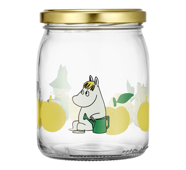 Mummi glasskrukke 0,5L epler med 4 stk merkelapper Muurla