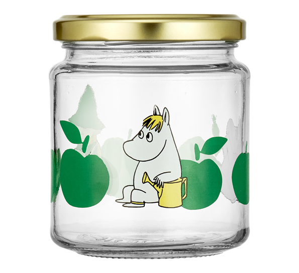 Mummi glasskrukke 0,3L epler med 4 stk merkelapper Muurla