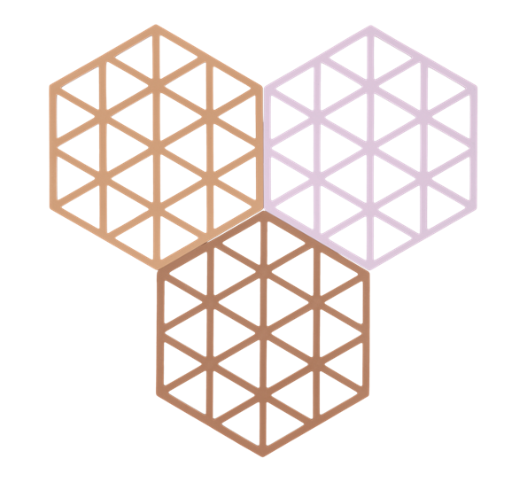 Bordskåner Triangles 3 stk lys terracotta lupin mandel fra Zone