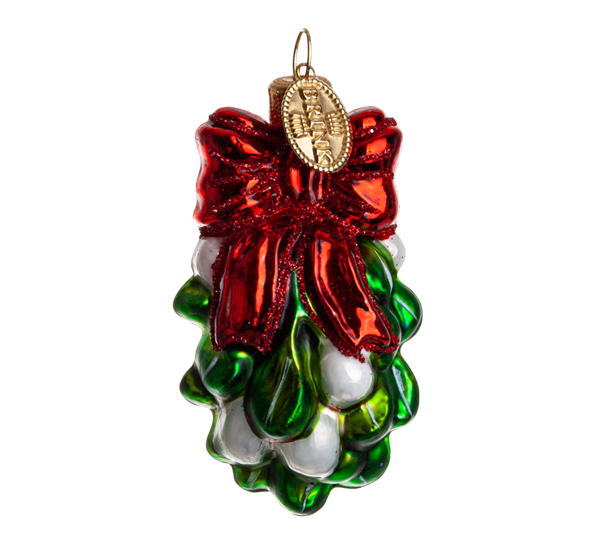 Julekule misteltein rød grønn hvit 6 cm Brink Nordic