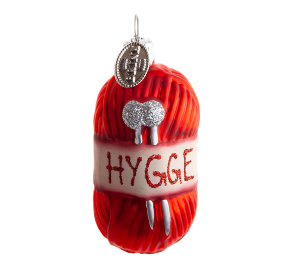 Julekule garnnøste hygge rød 6 cm Brink Nordic