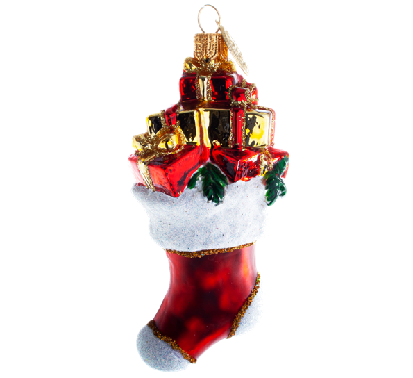 Julekule julestrømpe med gaver 8 cm Brink Nordic