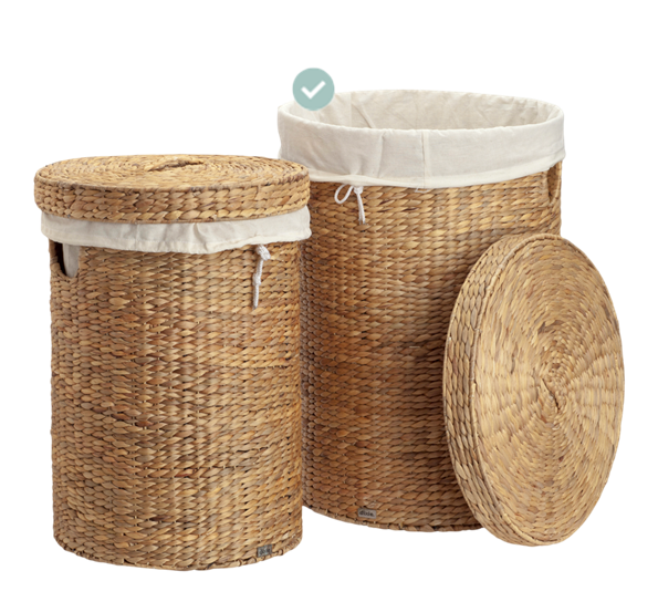 Lily skittentøyskurv ø42x60 cm vannhyasint natur fra Dixie