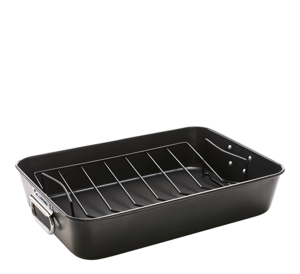 Ribbeform langpanne med rist 40x28x8 fra Holm