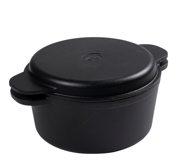 Gryte sort støpejern 4l med lokk fra Holm