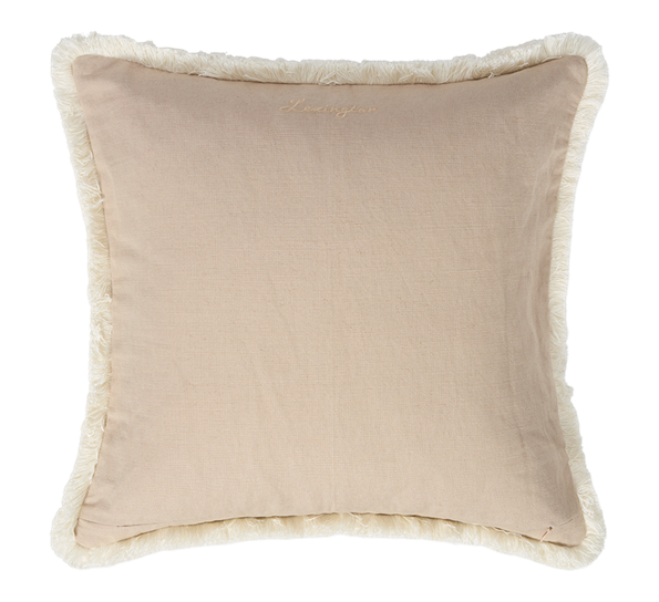 Fringe putetrekk med frynser 50x50 cm beige Lexington