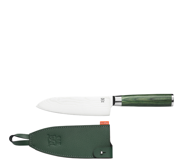 Skarvet Santoku kokkekniv 16,5 cm grønn fra Øyo