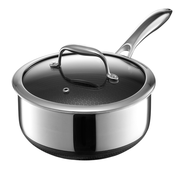 Hexclad kasserolle med lokk 2,8l hybrid fra Hexclad