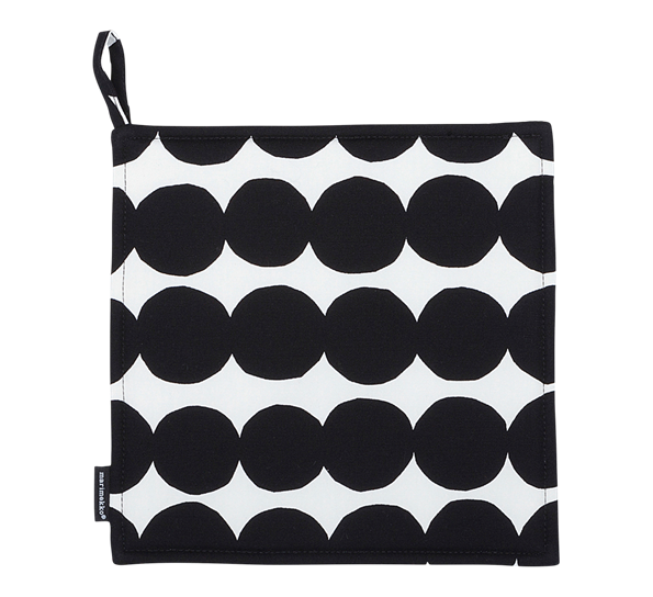 Räsymatto gryteklut hvit sort fra Marimekko