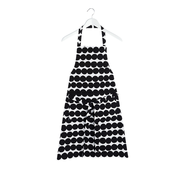 Räsymatto forkle hvit sort fra Marimekko