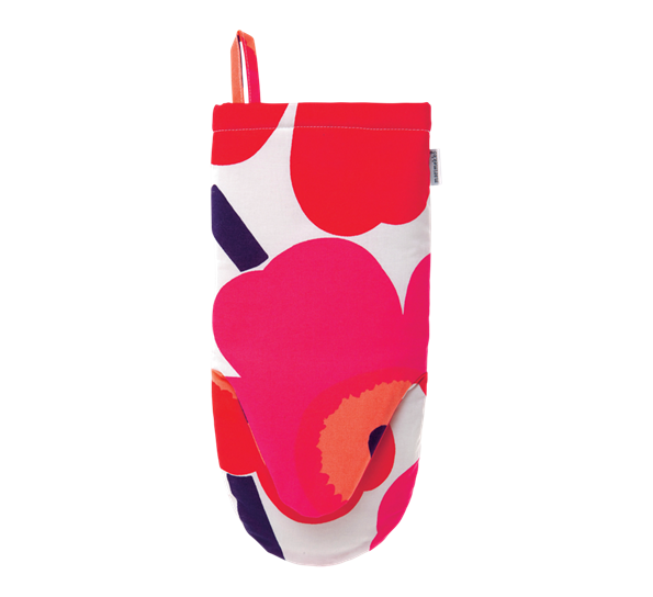 Unikko grillvott hvit fuchsia rød fra Marimekko