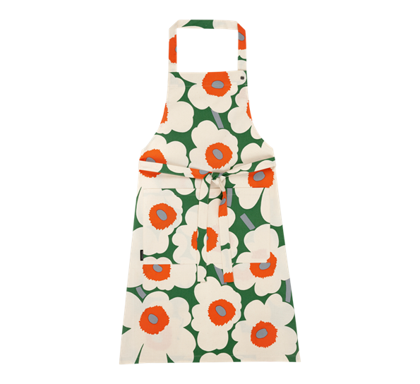 Pieni unikko forkle grønn oransje hvit fra Marimekko