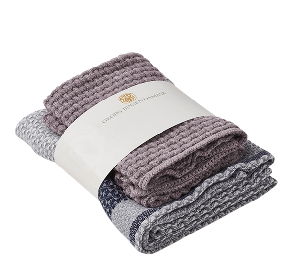 Nors Dusty Lavender kjøkkenhåndkle & 2 Stk Kjøkkenkluter fra Georg Jensen Damask