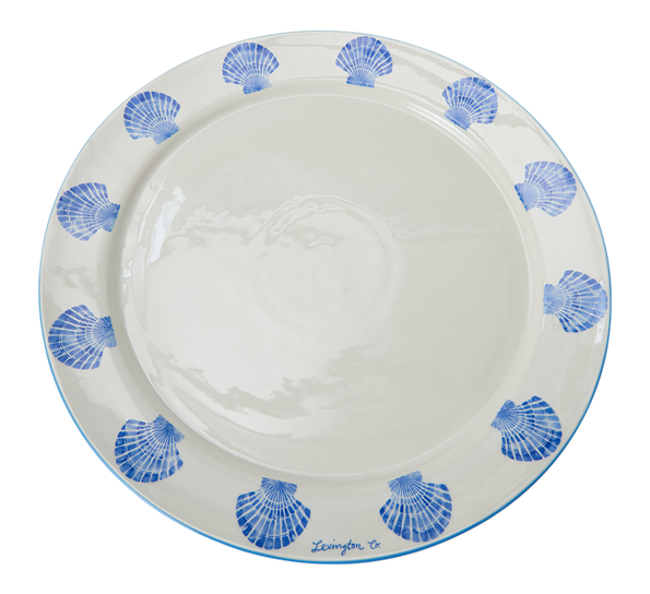 Shell rundt fat ø40 cm hvit blå Lexington