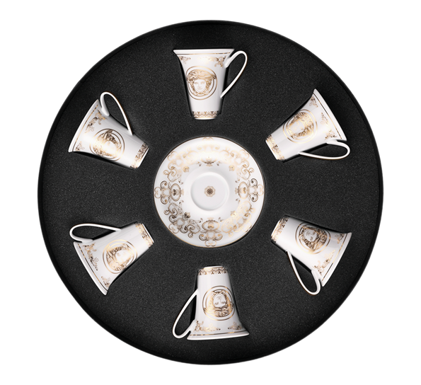 Medusa Gala gold espressokopp med skål 6 stk fra Versace