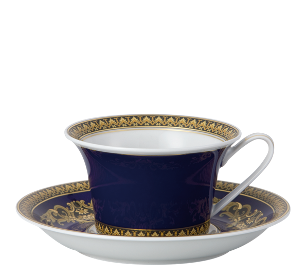 Medusa Blå tekopp 4 med skål fra Versace