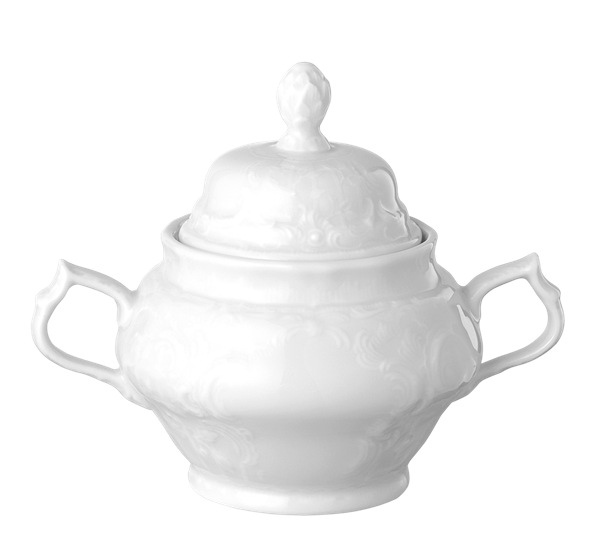 Sanssouci Hvit sukkerskål med lokk 26 cl fra Rosenthal