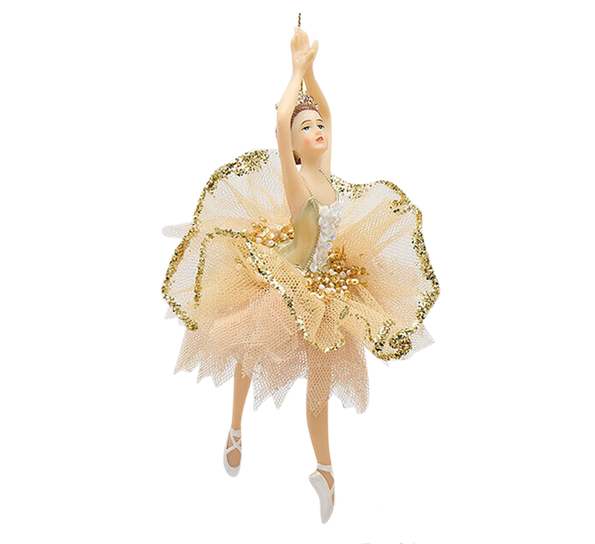 <p>Juletrepynt ballerina beige gull nr 3 EDG Enzo de Gasperi</p>
