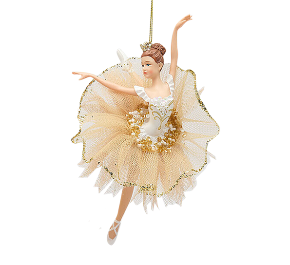 <p>Juletrepynt ballerina beige gull nr 1 EDG Enzo de Gasperi</p>
