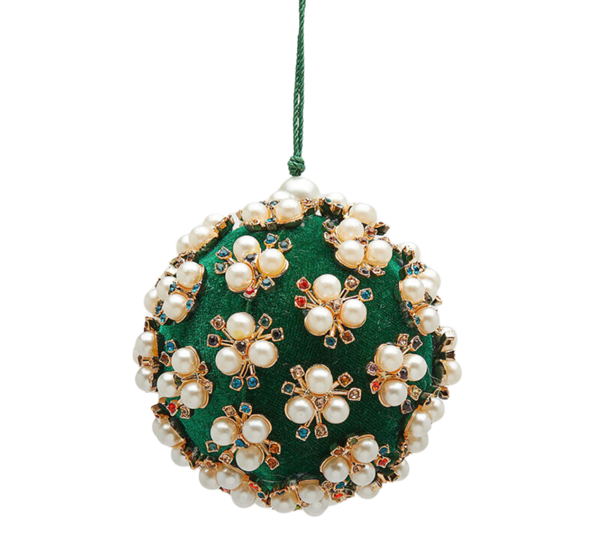 Julekule Elizabeth ø8 cm grønn EDG Enzo de Gasperi