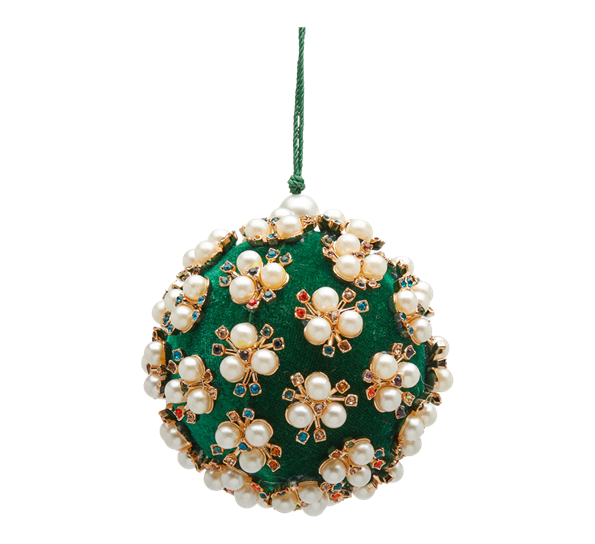 Julekule Elizabeth ø8 cm grønn EDG Enzo de Gasperi