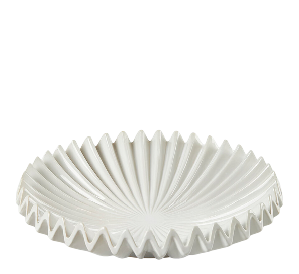 Rundt fat med riller ø36 cm hvit EDG Enzo de Gasperi