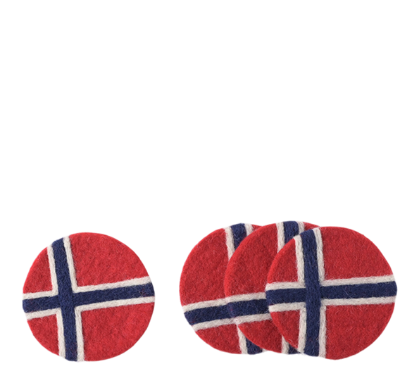 <p>Glassbrikker norsk flagg 4-pk Aveva Design</p>
