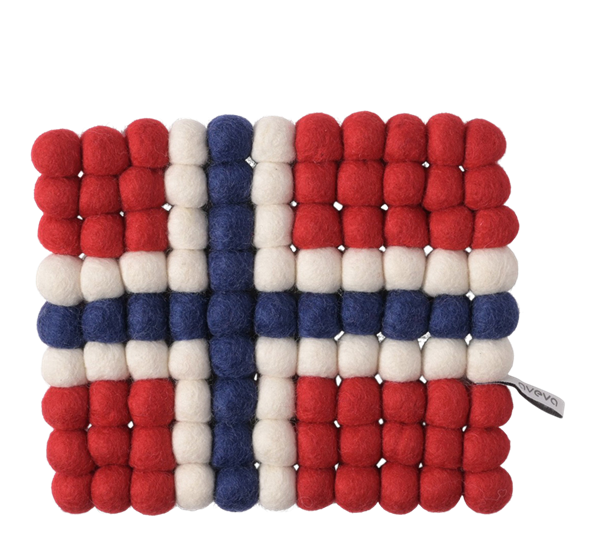 Bordskåner rekt. 23x19 cm norsk flagg fra Aveva Design
