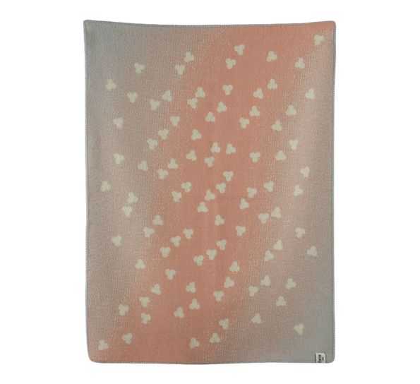 Melvin halvpledd rosa blå 100x130 cm fra Røros Tweed