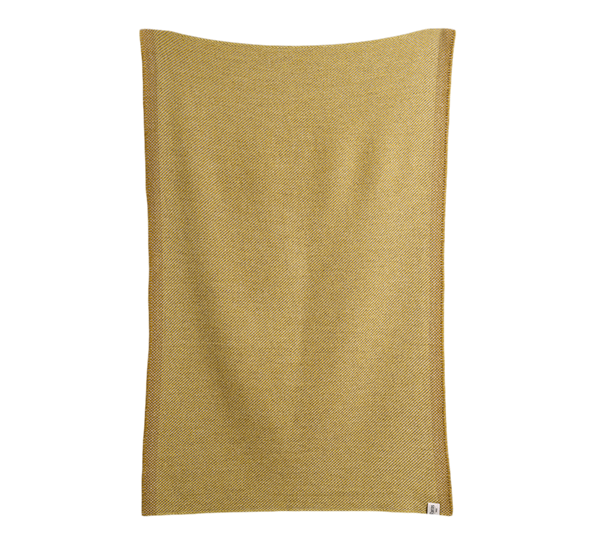 Una halvpledd oker 110x150 cm fra Røros Tweed