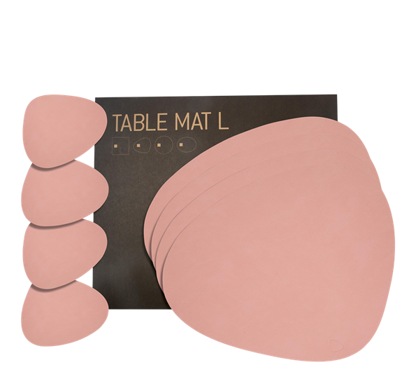 Curve Nupo 4 spisebrikke r og 4 glassbrikker rose Lind DNA