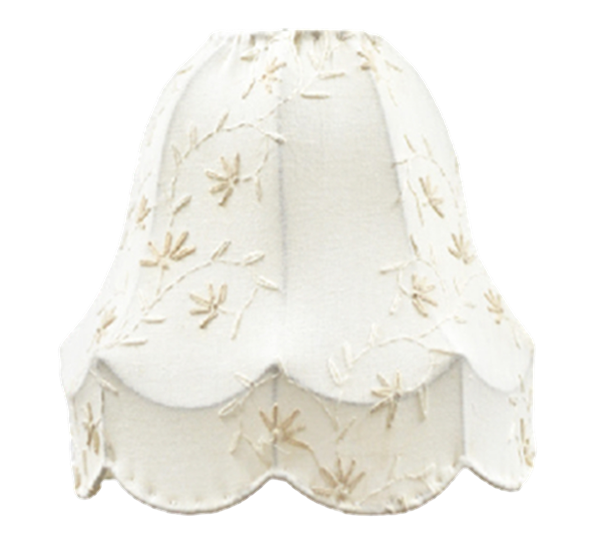 Lampeskjerm brodert offwhite ByTiMo