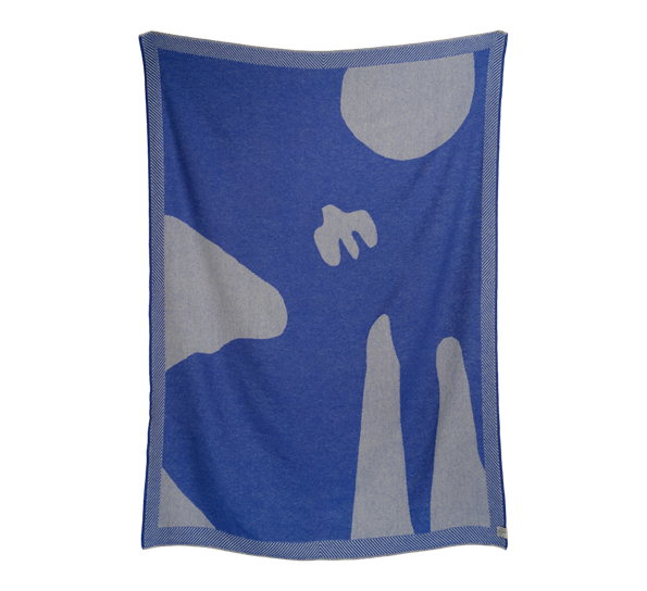 Holiday Triptych House on a Hill pledd blå 150x200 cm Røros Tweed