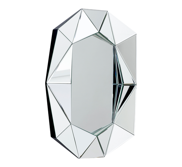 Diamond speil s sølv l57xh80xd6 cm fra Reflections Copenhagen