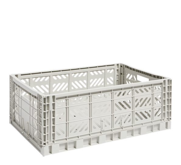Colour Crate L lys grå oppbevaringskasse fra HAY