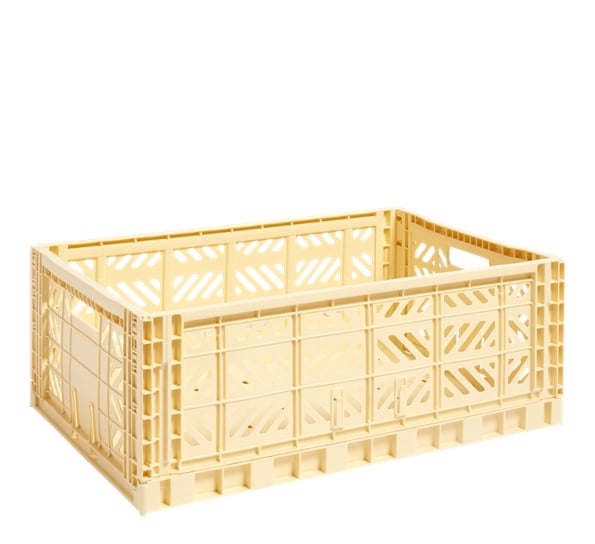 Colour Crate L lys gul oppbevaringskasse fra HAY