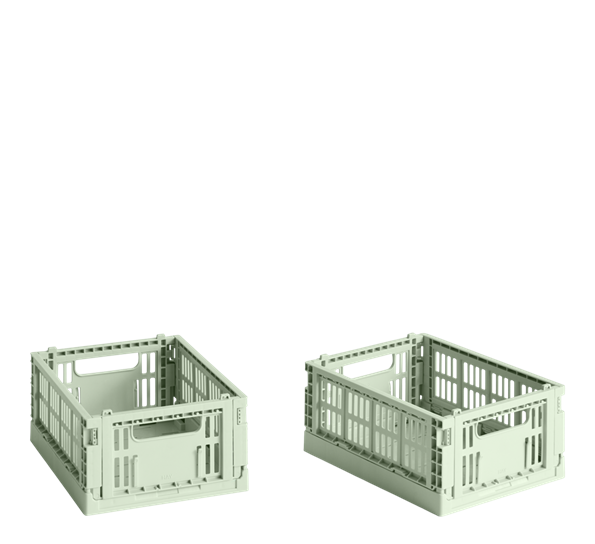 Colour Crate mini 2-pk mintgrønn oppbevaringskasse fra HAY