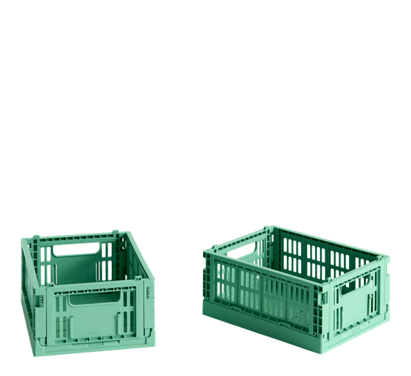 Colour Crate mini 2-pk mørk mintgrønn oppbevaringskasse fra HAY