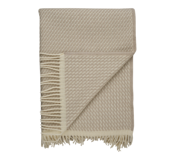 Mello lammeullspledd varmgrå 210x150 cm fra Røros Tweed