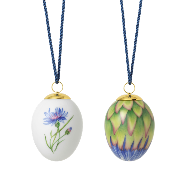 Påskeegg 2024 Kornblomst 2 stk fra Royal Copenhagen